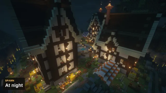 Medieval Skyblock Islands, spawn at night