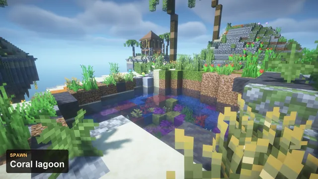 Tropical Skyblock Islands, coral lagoon