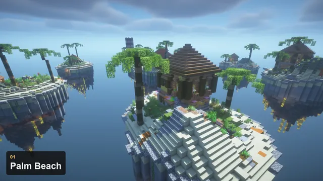 Tropical Skyblock Islands, palm beach