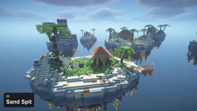 Tropical Skyblock Islands, sand spit