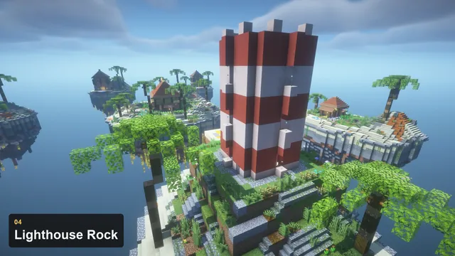 Tropical Skyblock Islands, lighthouse rock