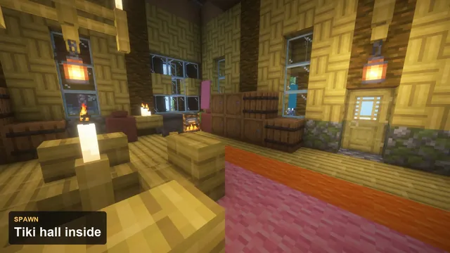 Tropical Skyblock Islands, tiki hall inside