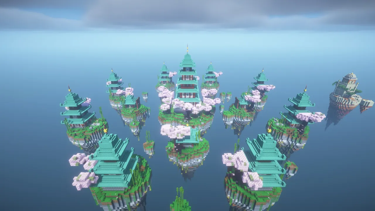 8 Skywars Maps, aerial jade temple