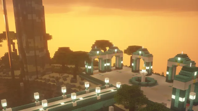 Atlantis Ocean Spawn, portal arches sunset