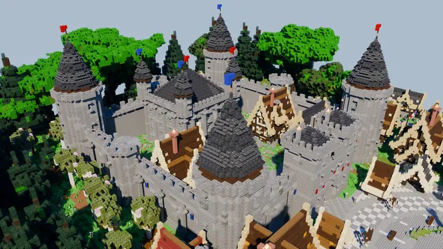 Castle Town Spawn, castle aerial