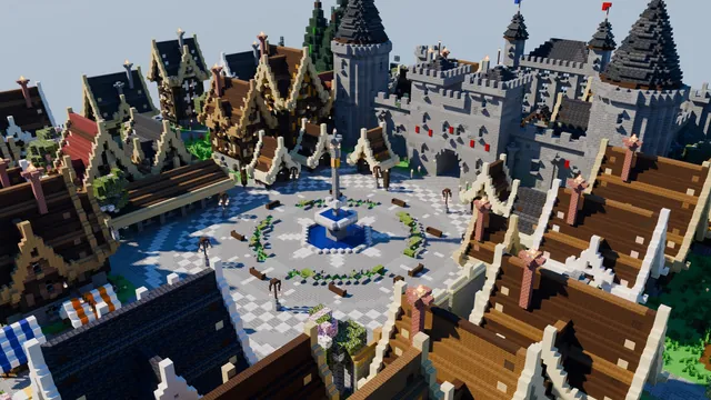 Castle Town Spawn, hub aerial