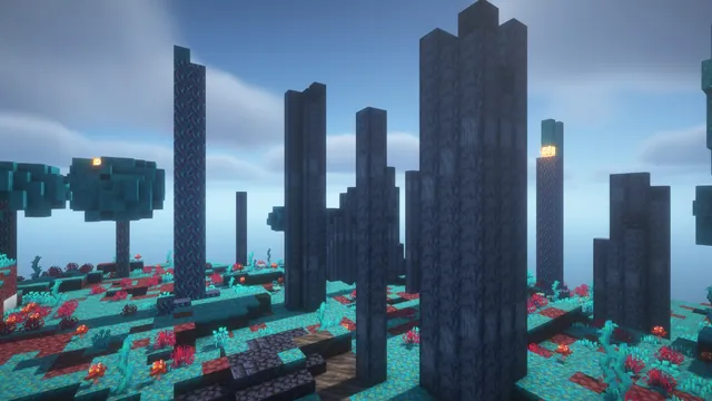 Nether Citadel Spawn, warped pillars