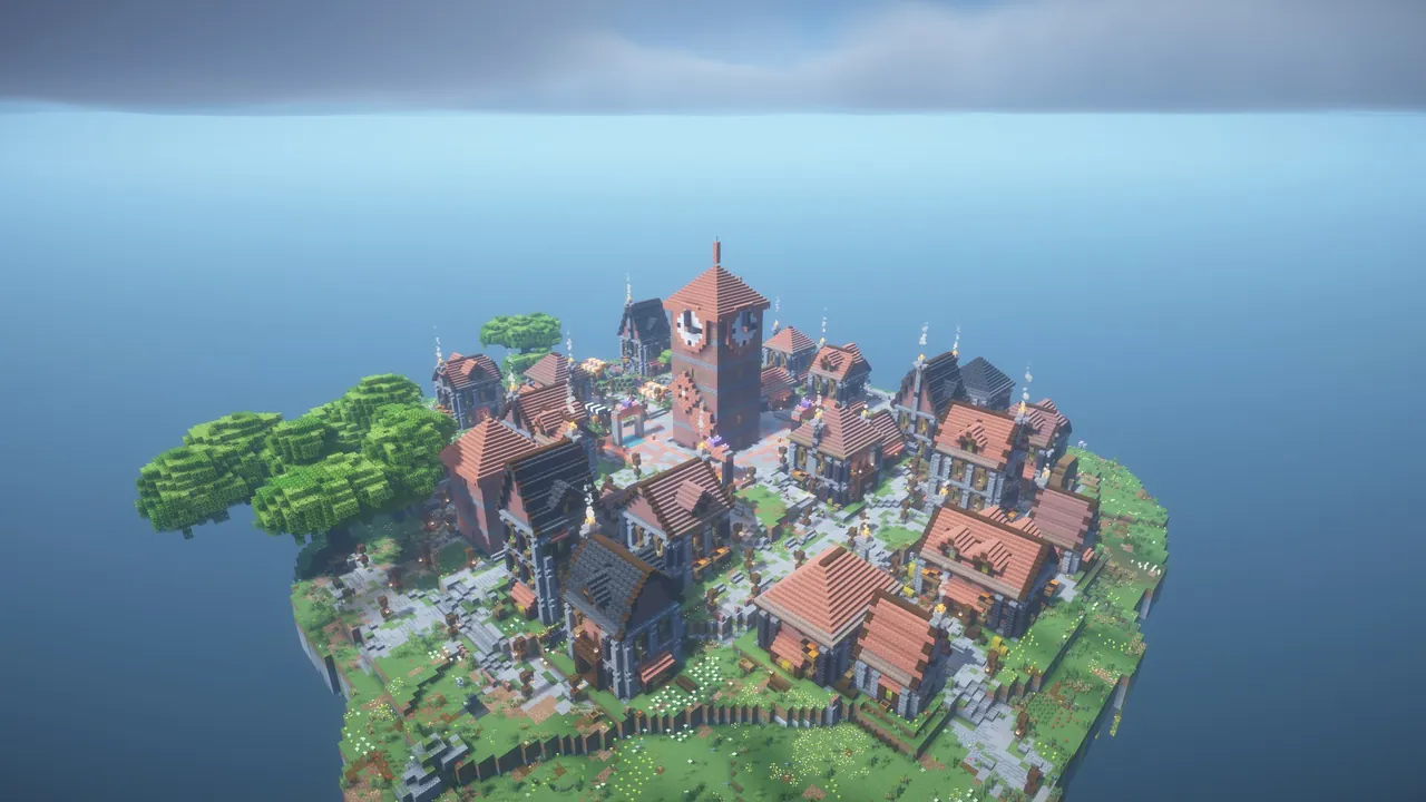 Steampunk Clocktower Spawn, aerial overview