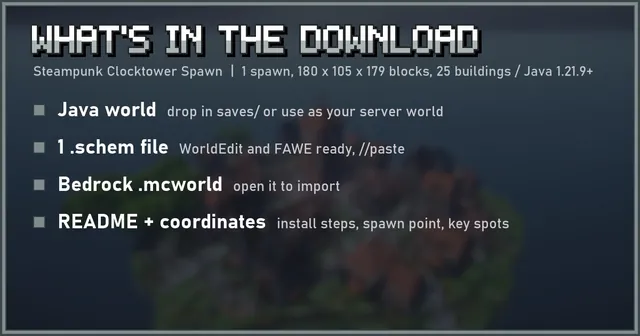 What's in the Steampunk Clocktower Spawn download