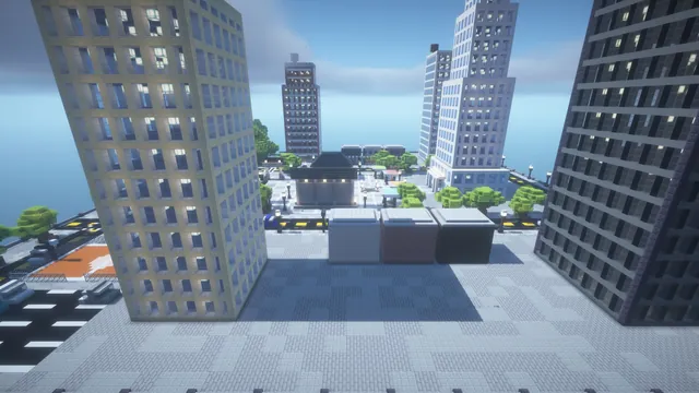 Downtown City Spawn, towers and plaza above