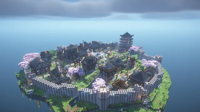 Edo Castle Town Spawn, town from the north