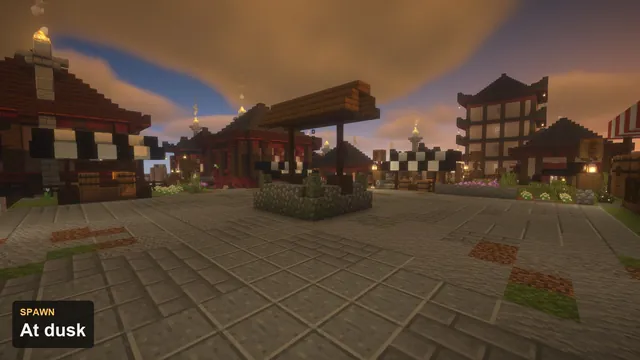 Edo Castle Town Spawn, square at dusk