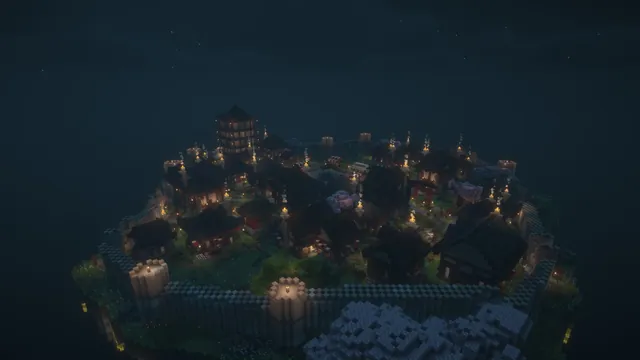 Edo Castle Town Spawn, town at night