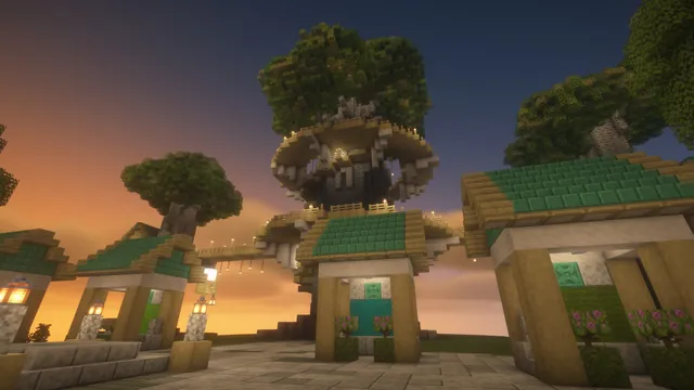 Elven Treetop Spawn, tree houses dusk