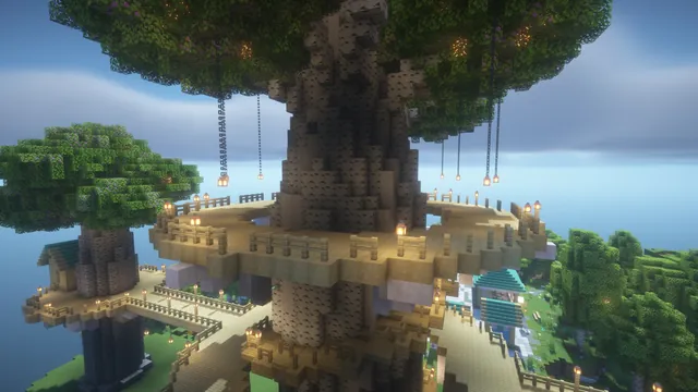Elven Treetop Spawn, great tree platforms