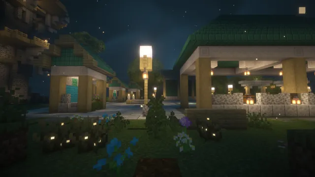 Elven Treetop Spawn, market lanterns night