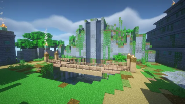 Jungle Temple Factions Spawn, cenote waterfalls