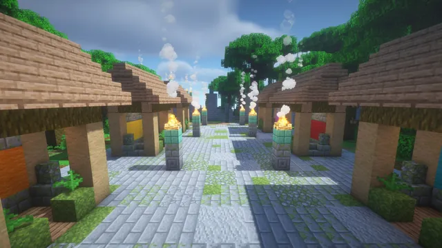 Jungle Temple Factions Spawn, market npc stalls