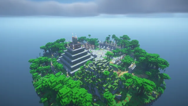 Jungle Temple Factions Spawn, island from east