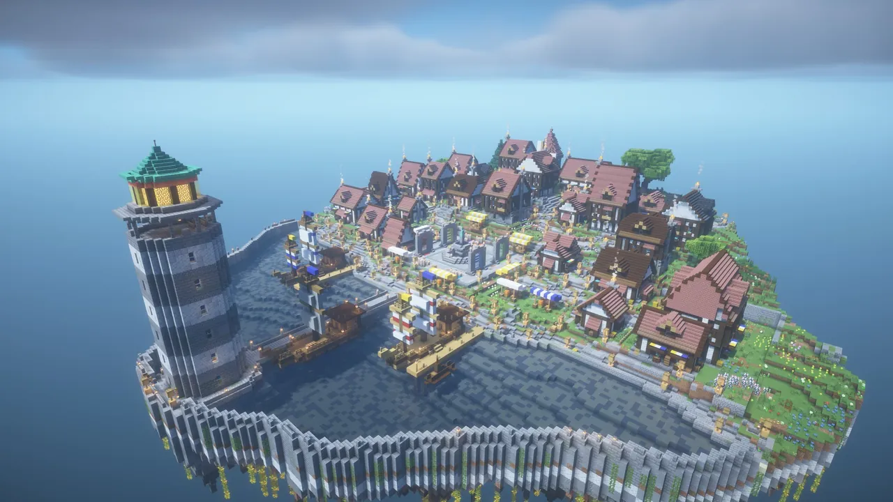 Harbor Town Medieval Spawn, aerial overview