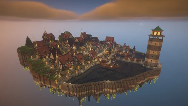Harbor Town Medieval Spawn, island dusk