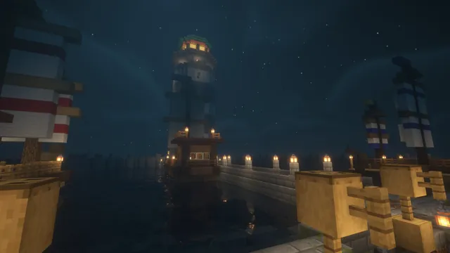 Harbor Town Medieval Spawn, harbour at night
