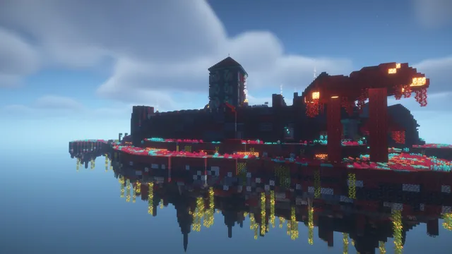 Ashen Citadel Nether Spawn, floating island edge