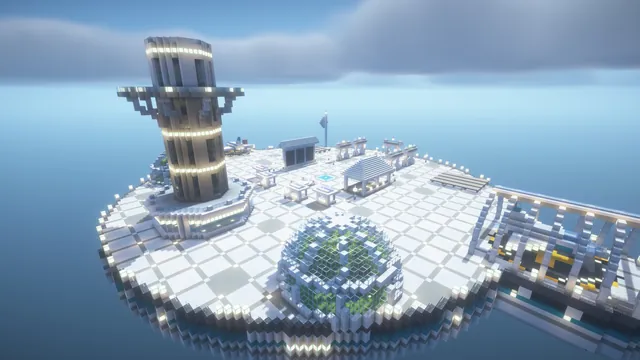 Orbital Station Hub, station deck and dome