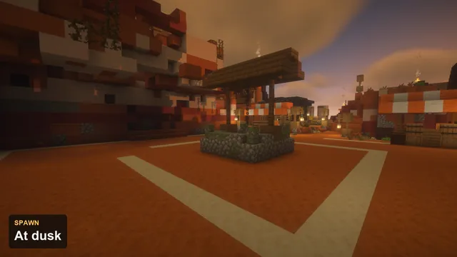 Red Mesa Survival Spawn, square at dusk