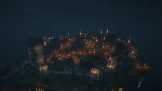 Red Mesa Survival Spawn, town at night
