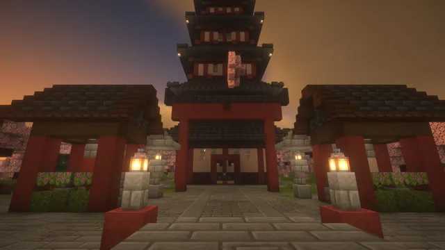 Sakura Temple Spawn, torii approach