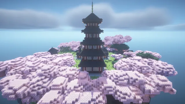 Sakura Temple Spawn, aerial pagoda