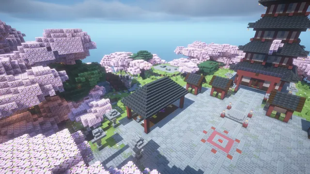 Sakura Temple Spawn, plaza and pagoda above
