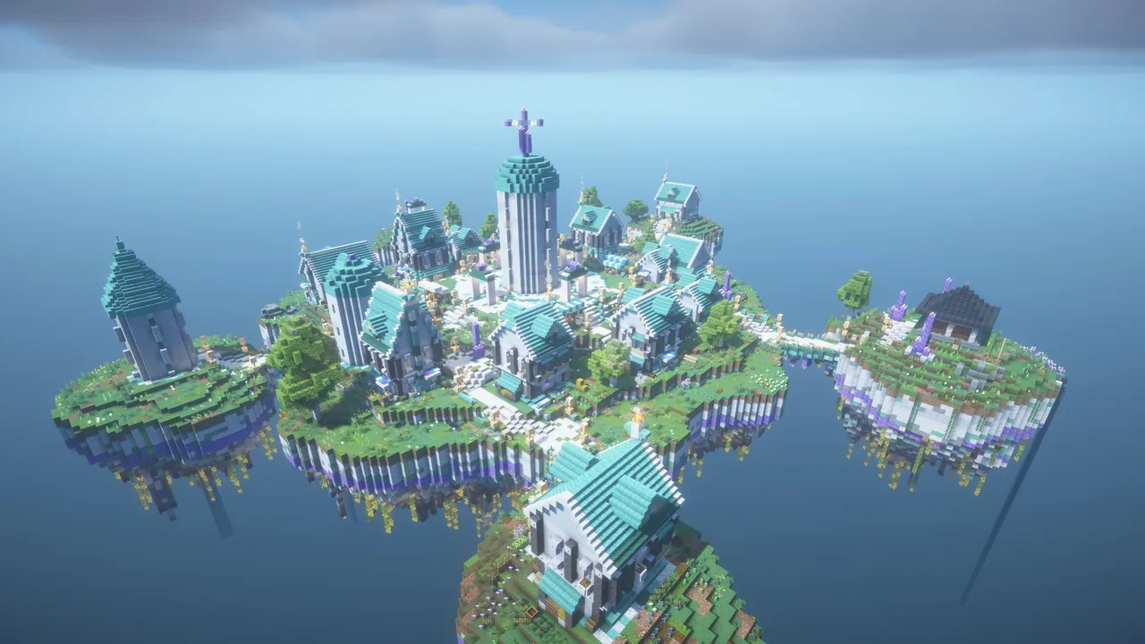 Floating Sky Isles Spawn, aerial sky isles