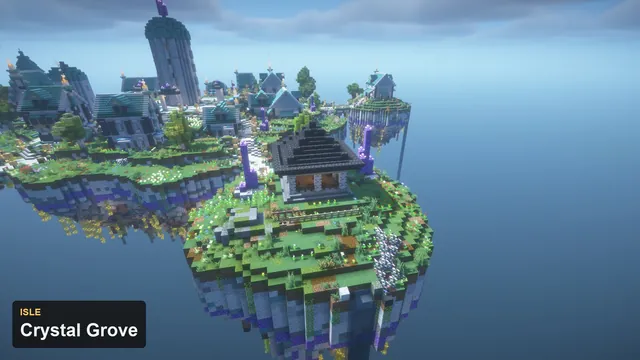 Floating Sky Isles Spawn, crystal grove