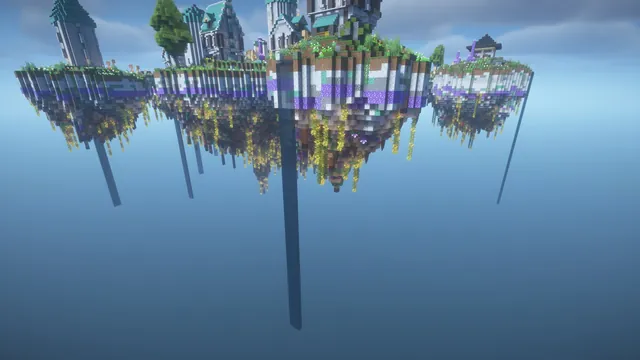 Floating Sky Isles Spawn, waterfalls