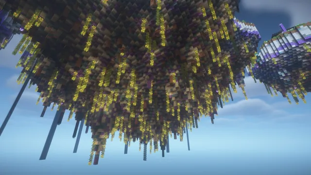 Floating Sky Isles Spawn, root curtains