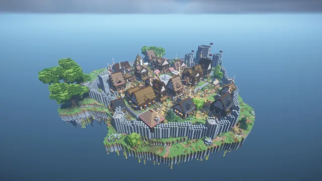 Stonecrown Skyblock Spawn, floating island