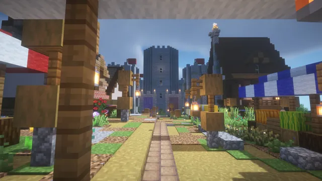 Stonecrown Skyblock Spawn, main street