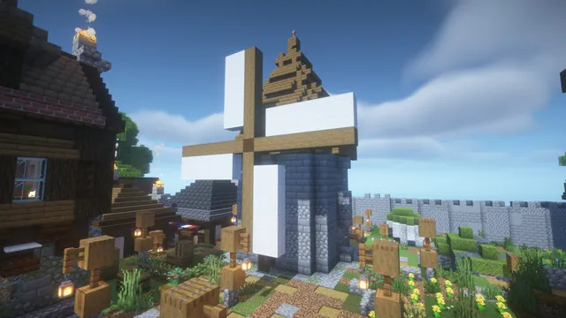 Stonecrown Skyblock Spawn, windmill