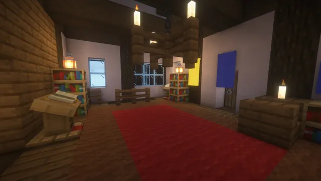 Stonecrown Skyblock Spawn, house library