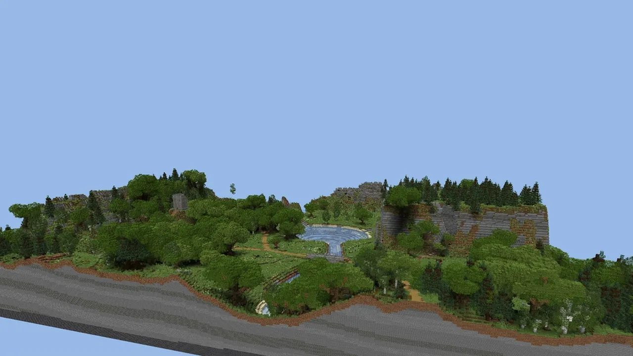 Medieval Valley Terrain Map, aerial valley