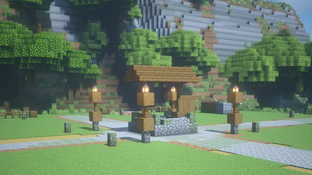 Medieval Valley Terrain Map, village well