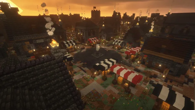 Dark Reach Warzone, spawn plaza dusk
