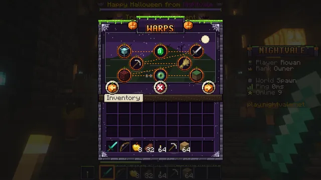 Grimhollow Halloween GUI Pack, warps map