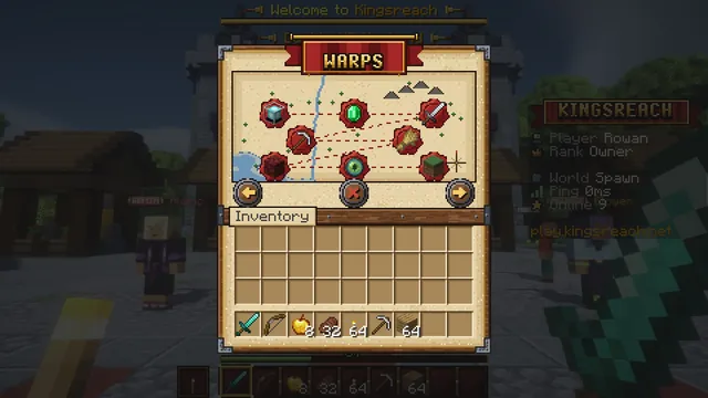 Kingsguard Medieval GUI Pack, warps map