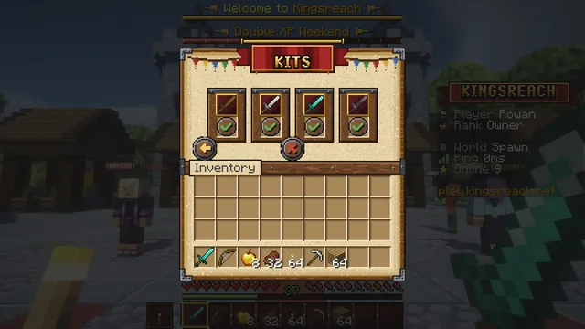 Kingsguard Medieval GUI Pack, kits menu
