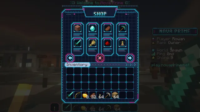 Neon Grid Sci-Fi GUI Pack, shop menu