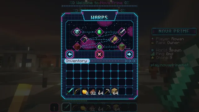 Neon Grid Sci-Fi GUI Pack, warps map