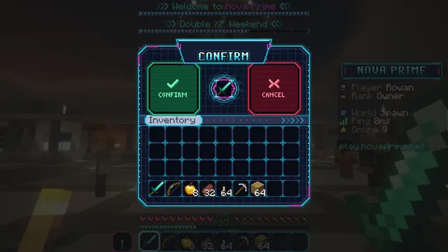 Neon Grid Sci-Fi GUI Pack, confirm menu